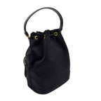 Prada Bucket 2-Way Nylon Black Handbag Gold — view 2