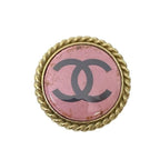 Chanel Brooch Pin Accessories Small Coco Mark GP Gold Pink — view 2