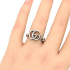 Gucci Double Key Motif Ring Aging Finish Star Silver — view 2