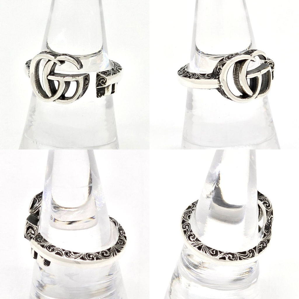 Gucci Double Key Motif Ring Aging Finish Star Silver — view 4