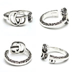 Gucci Double Key Motif Ring Aging Finish Star Silver — view 5