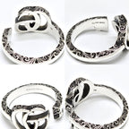 Gucci Double Key Motif Ring Aging Finish Star Silver — view 6