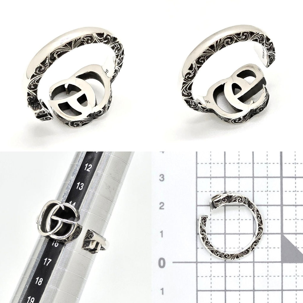 Gucci Double Key Motif Ring Aging Finish Star Silver — view 7