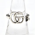 Gucci Double Key Motif Ring Aging Finish Star Silver