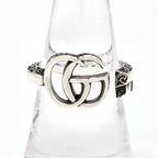 Gucci Double Key Motif Ring Aging Finish Star Silver