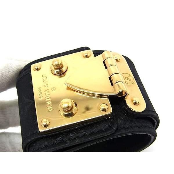 Louis Vuitton Bracelet Cellule Black Monogram Satin Gold — view 4