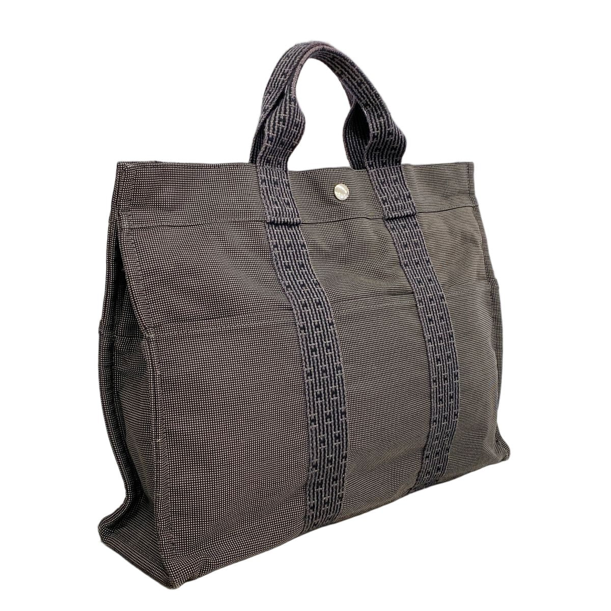 Hermes Tote Her Line Canvas Gray Silver — view 2