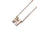 Hermes Necklace Mini Pop Lo Cover Bicolor System Beige White