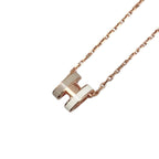 Hermes Necklace Mini Pop Lo Cover Bicolor System Beige White