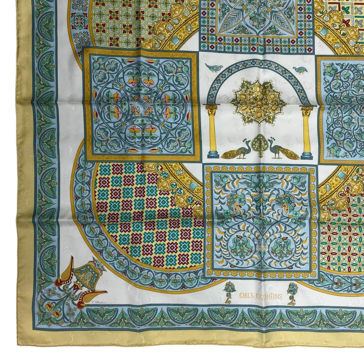 Hermes Scarf Silk Carre 90 Ciels Byzantins Byzantine Sky Yellow — view 5