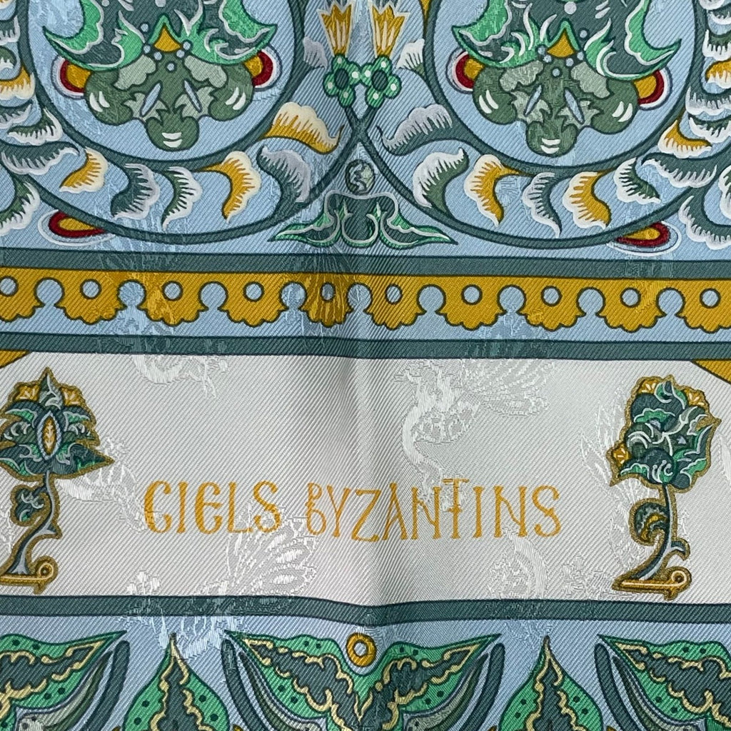 Hermes Scarf Silk Carre 90 Ciels Byzantins Byzantine Sky Yellow — view 6