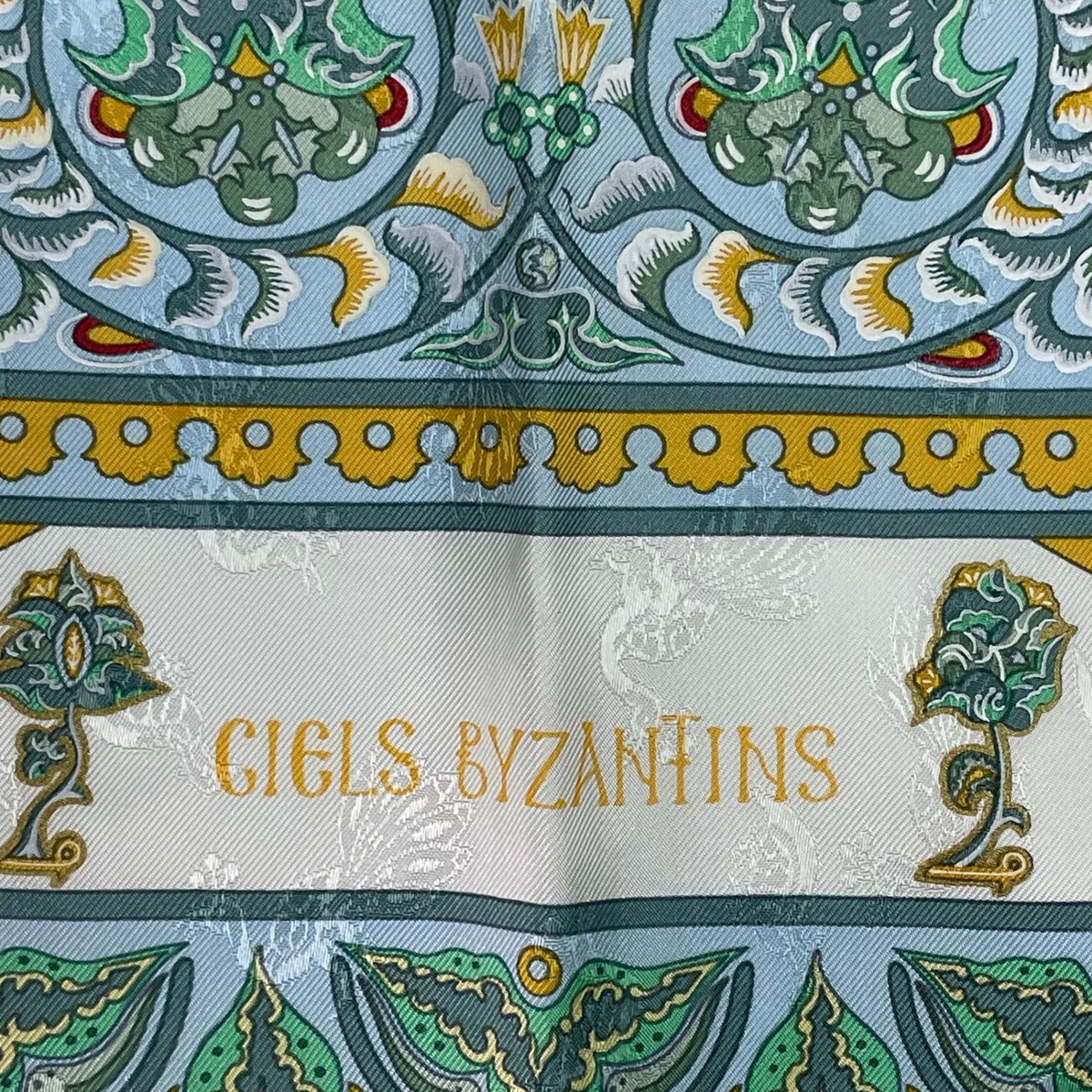 Hermes Scarf Silk Carre 90 Ciels Byzantins Byzantine Sky Yellow — view 6