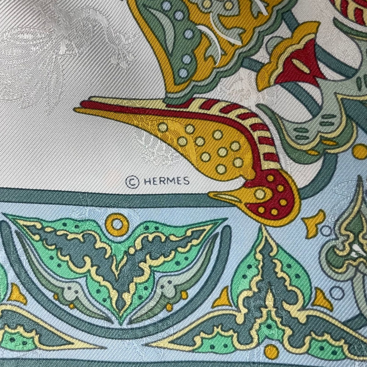 Hermes Scarf Silk Carre 90 Ciels Byzantins Byzantine Sky Yellow — view 9