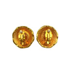 Chanel Vintage Faux Pearl Round Off White Gold Earrings — view 2