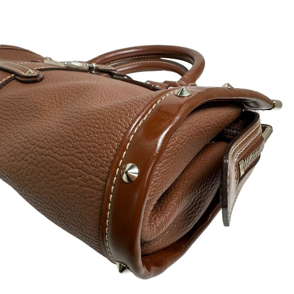 Louis Vuitton Souhari Sienne Epanoui PM Handbag Brown — view 3
