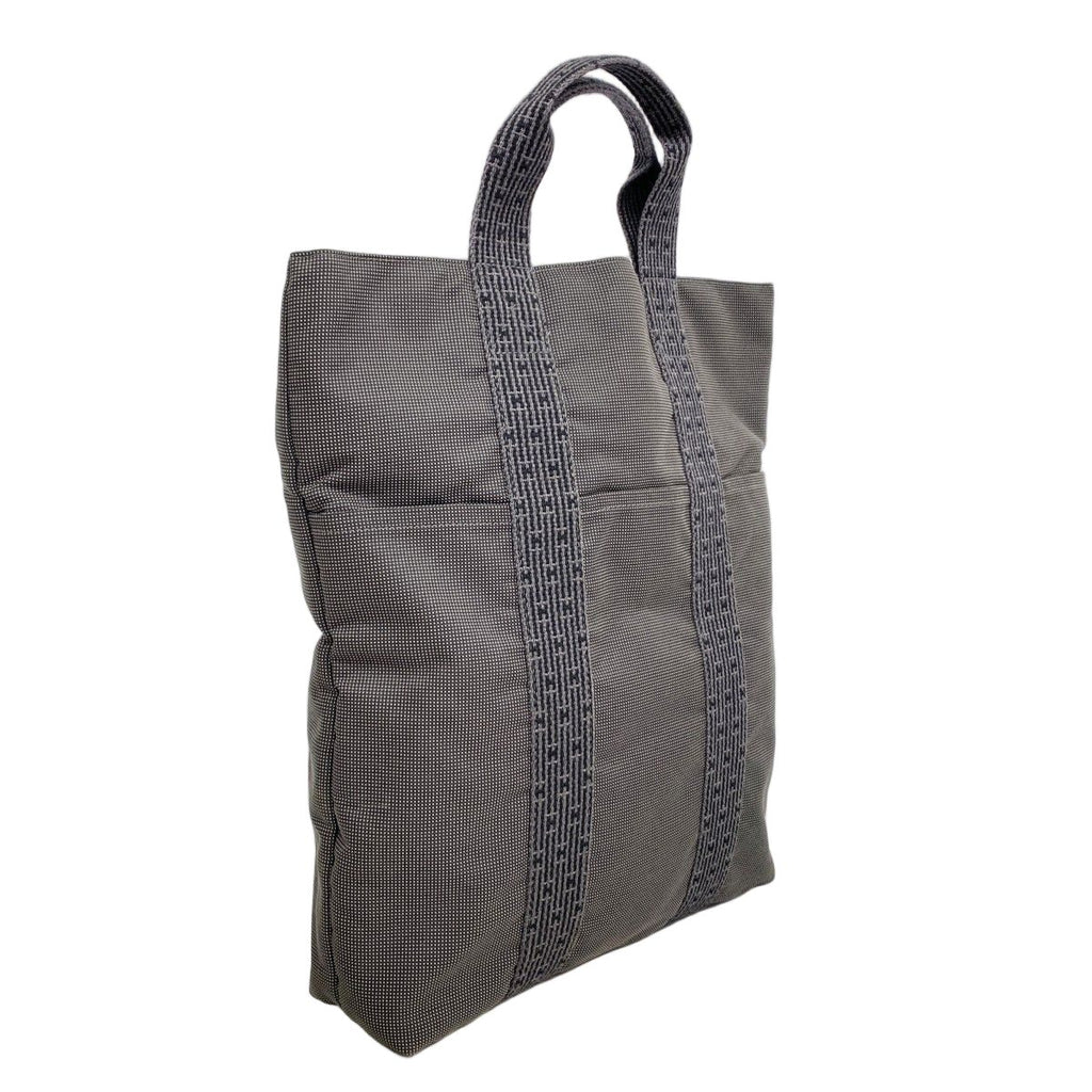 Hermes Tote Her Line Cabas Canvas Gray Silver — view 2