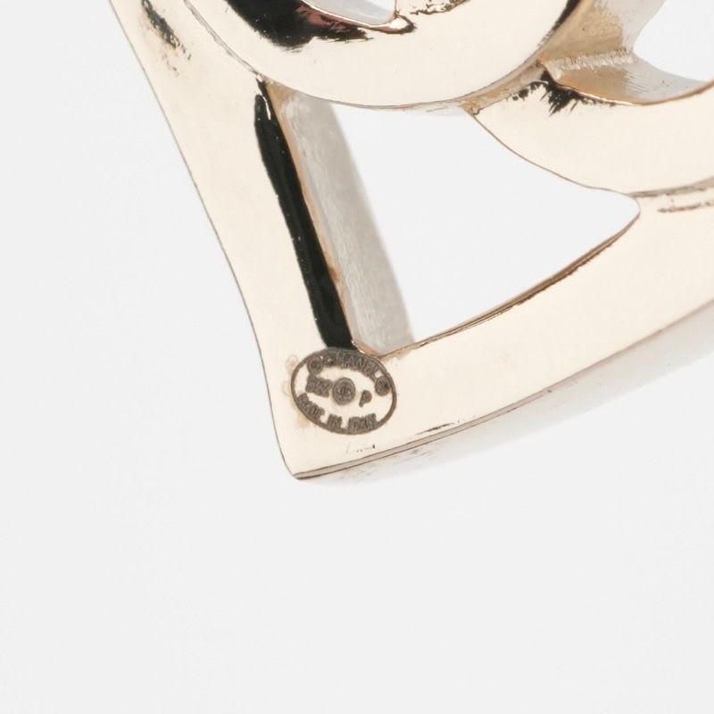 Chanel Earrings Gold Coco Mark Hoop Heart — view 6