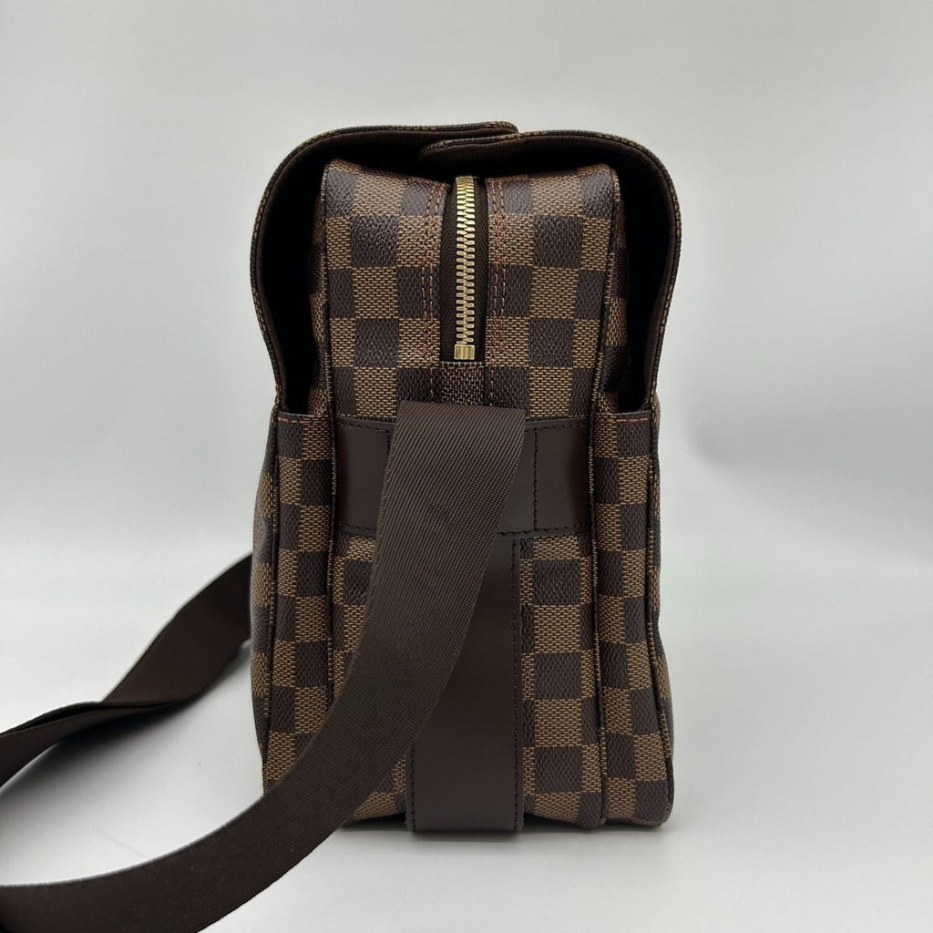 Louis Vuitton Naviglio Damier Ebene Canvas Shoulder Bag Crossbody Brown — view 3