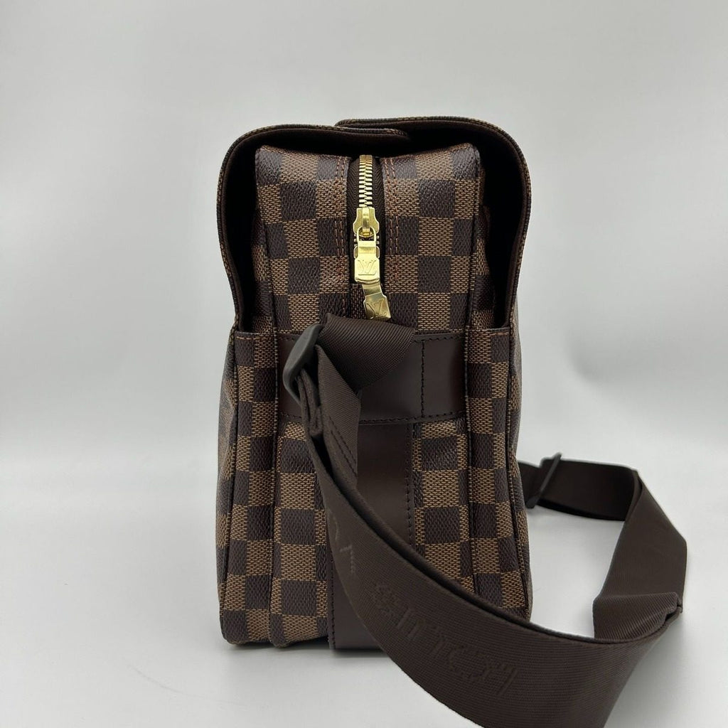 Louis Vuitton Naviglio Damier Ebene Canvas Shoulder Bag Crossbody Brown — view 4