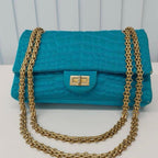 Chanel 2.55 Chain Shoulder Croco Pattern Nylon — view 2