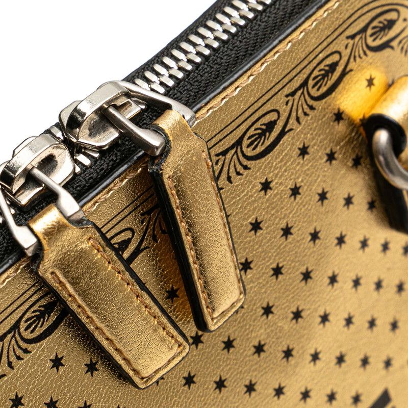 Gucci Print Gold Black Leather — view 6