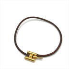Hermes Tournis Bangle Bracelet Leather Gold — view 3