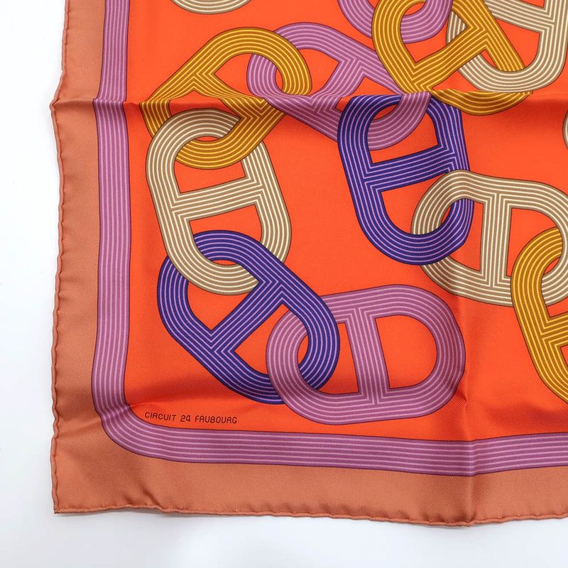 Hermes Gavroche 45 no 24 Circuit Scarf Chaine D'ancre Mauve Bois De — view 5