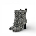 Louis Vuitton Silhouette Line Monogram Boots Short Shoes Fabric Black White
