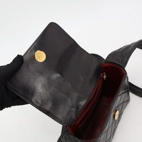 Chanel Quilted Shoulder Bag Leather Black — view 5