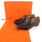 Hermes Vintage Constance Gold Hhardware Leather Loafers Black 37 — view 2