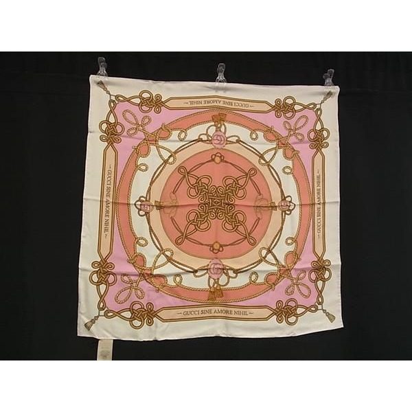 Gucci Silk Large Scarf Shawl Pink Multicolor — view 2