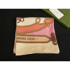 Gucci Silk Large Scarf Shawl Pink Multicolor