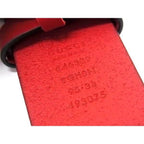 Gucci Interlocking Leather Silver Belt Red — view 4