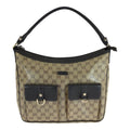 Gucci GG Crystal Brown Beige Gold Hobo Shoulder Bag