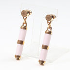 Hermes Earrings Charniere Gold Vaux Swift Mauve Pere Rose Hardware — view 2