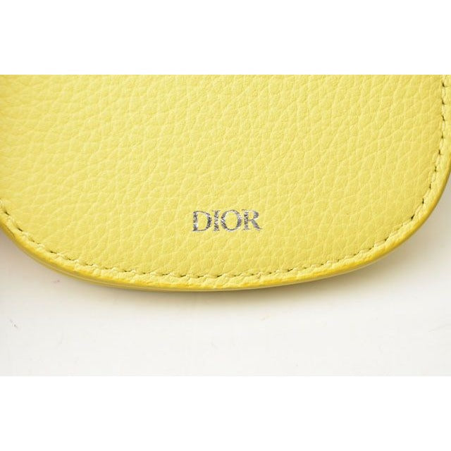 Dior Card Case Coin Ring Mini Wallet With Saddle Bag Motif Yellow — view 6
