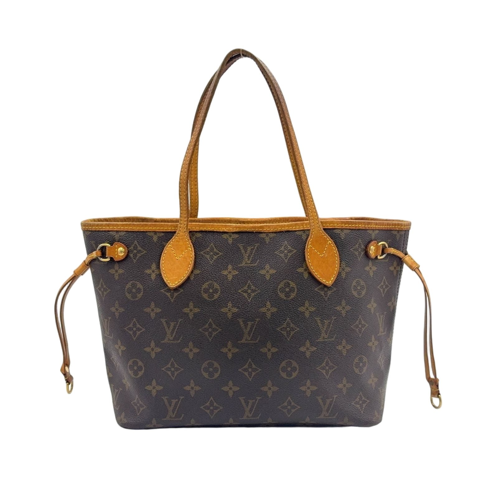 Louis Vuitton Neverfull PM Monogram Leather Brown Tote Gold