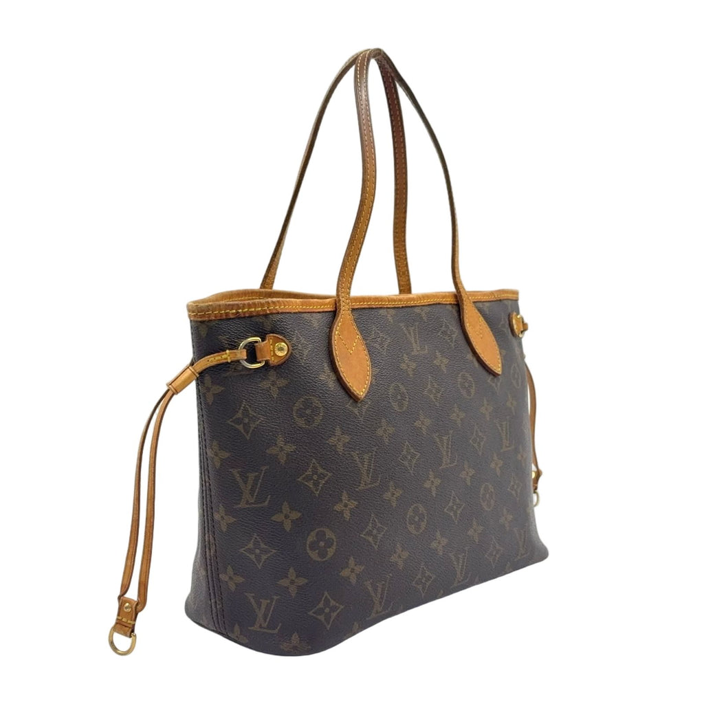 Louis Vuitton Neverfull PM Monogram Leather Brown Tote Gold — view 2