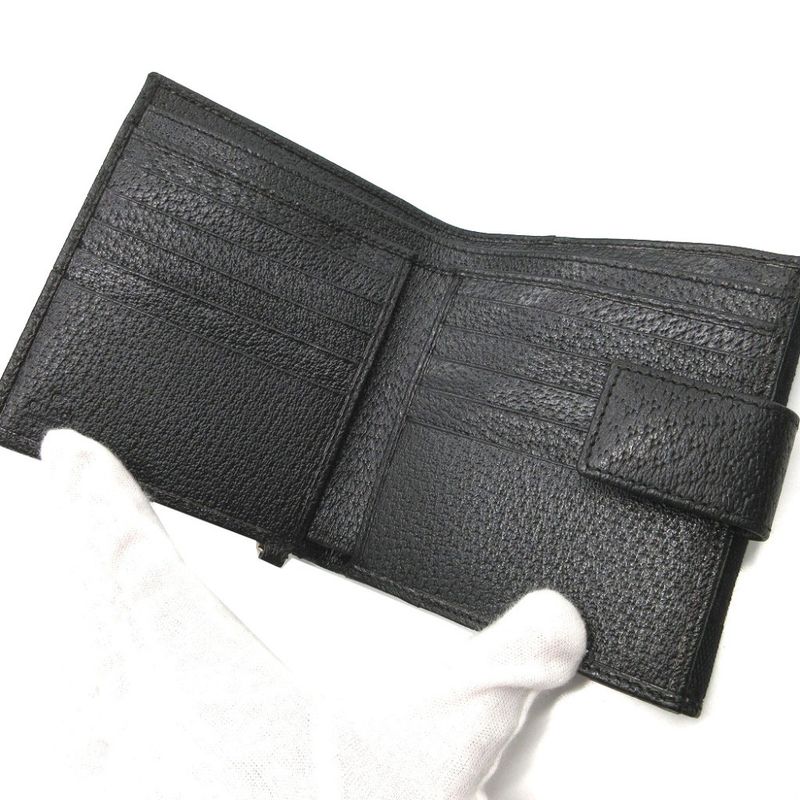 Gucci GG Canvas Leather Black W Hook Wallet 0111 — view 6