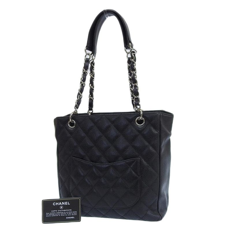 Chanel Caviar Pst Chain Tote Bag — view 2
