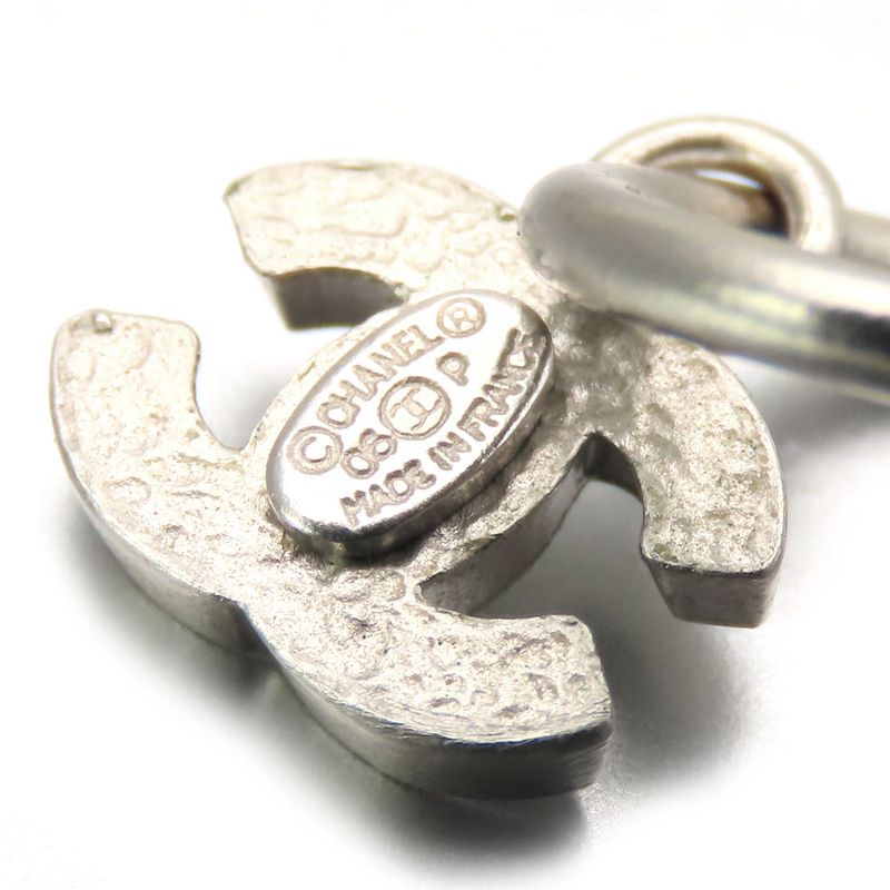 Chanel Coco Mark Metal White Silver Hardware Accessories Plated Half — view 4