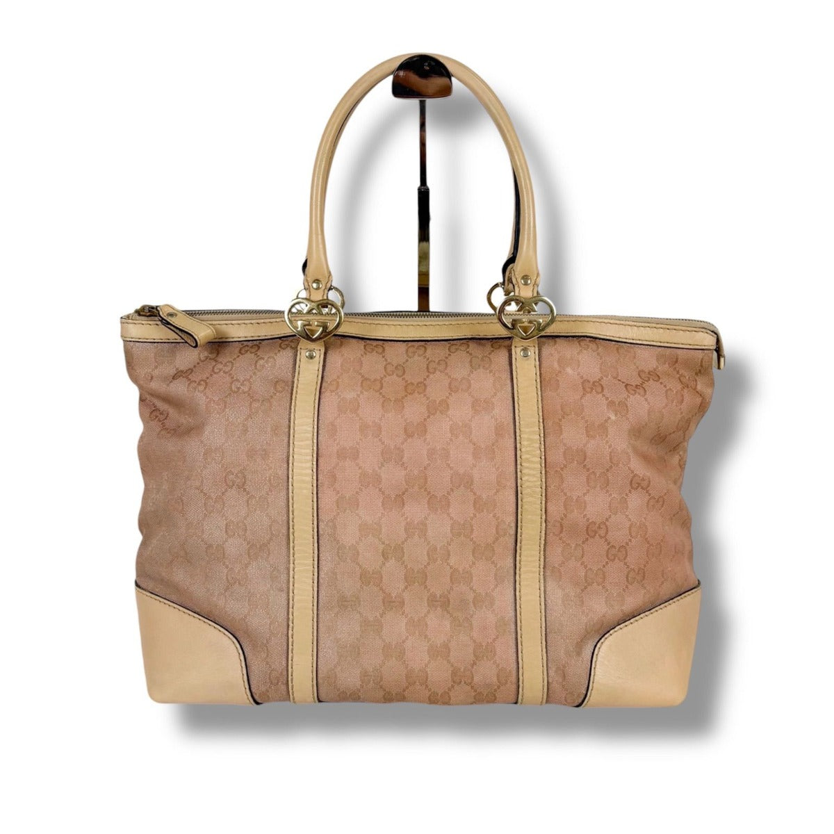 Gucci GG Canvas Tote Pink Beige Bree