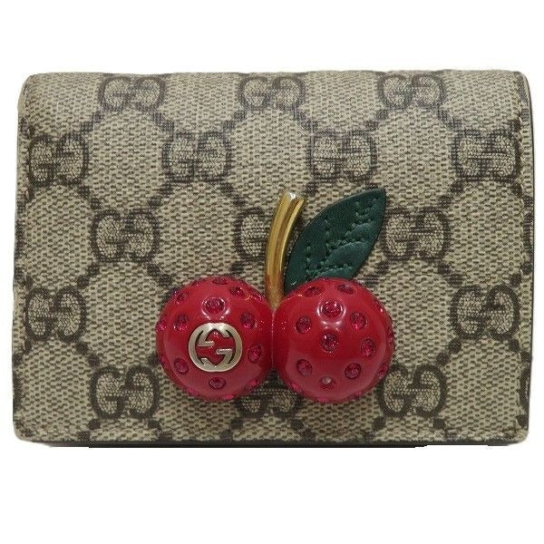 Gucci GG Supreme Cherry Mini Wallet Bifold