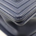Chanel Boy Chain Shoulder Quilted Lambskin Navy Blue — view 4