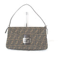Fendi Zucca Mamma Bucket Logo Shoulder Bag Canvas Brown High