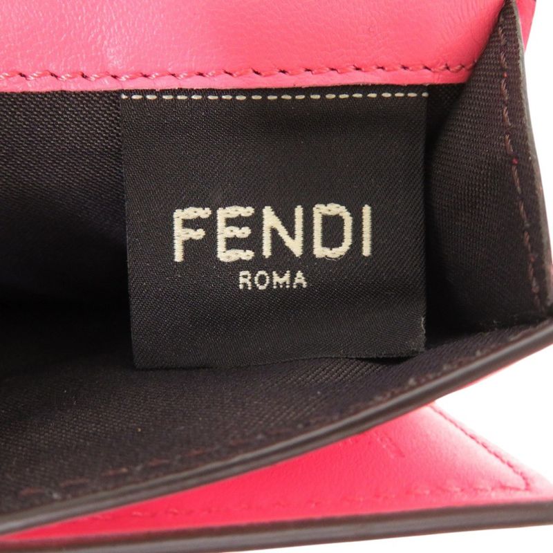 Fendi Baguette Micro Trifold Wallet 8 M0395 Leather Pink 1780 — view 7