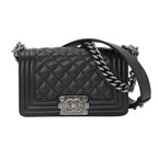 Chanel Boy Small Chain Shoulder Bag Caviar Leather Black