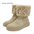Louis Vuitton Snowdrop Line Monogram Boots Short Shoes Suede Beige Mouton