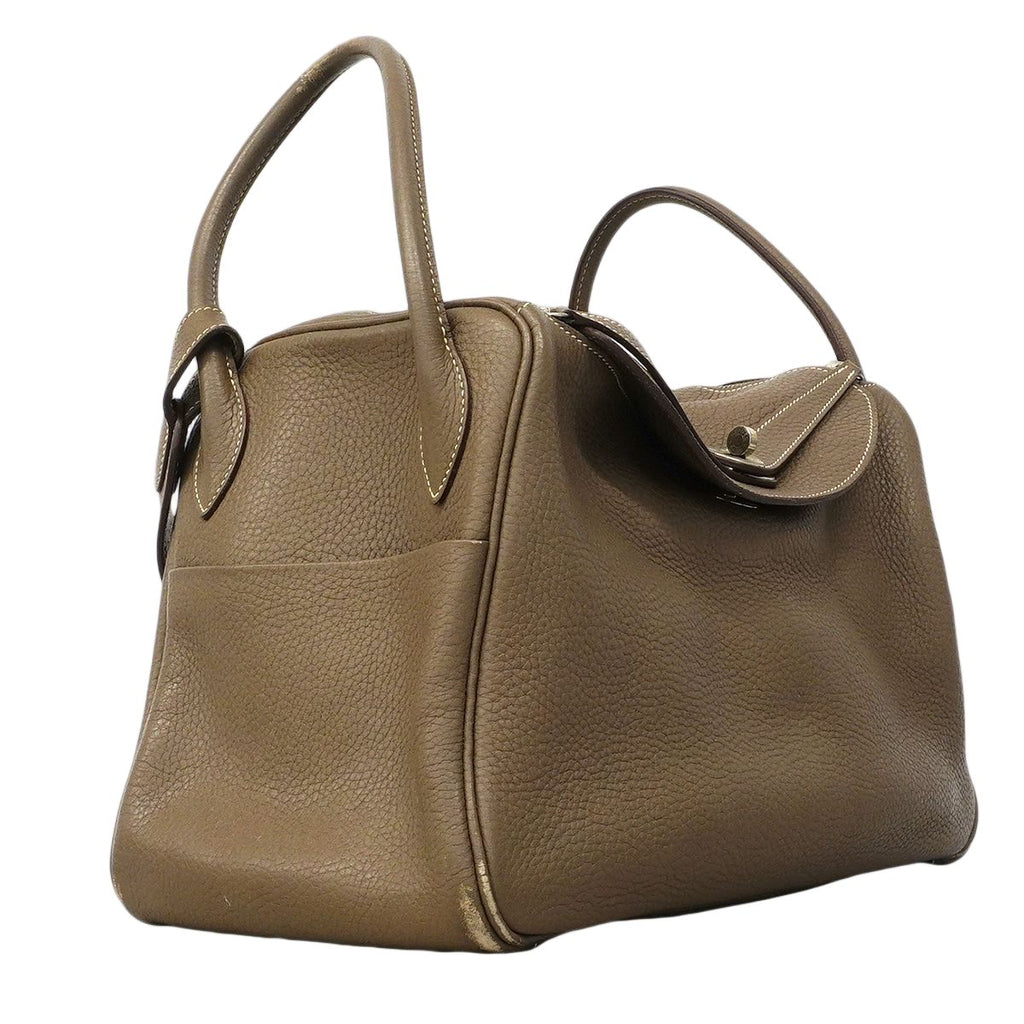 Hermes Handbag Lindy 34 Taurillon Clemence Etoupe Silver — view 2