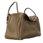 Hermes Handbag Lindy 34 Taurillon Clemence Etoupe Silver — view 2